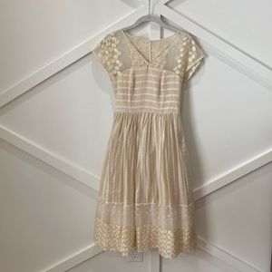 Anthropologie Moulinette Soeurs Cream Midi Dress